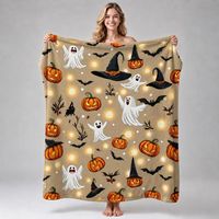 Couverture en flanelle à thème Halloween, ultra douce et de haute qualité, couverture en peluche pour les fêtes, impression personnalisée, jetés de canapé, couvertures de lit