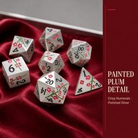 Offre Spéciale gracieux fleur embellir Style polyédrique prune jeu de dés dés Dnd métal dés pour donjons et Dragons cadeaux