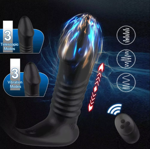 <b>Silicone</b> <b>Waterproof</b> Eco-Friendly Telescopic Prostate Massager Dildo Men's Remote Controlled Anal Vibrating Cock Ring Sex Toy - Product Image 5