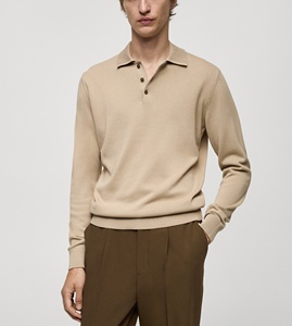 Benutzer definierte Herren Strick <span class=keywords><strong>Polo</strong></span> Pullover T-Shirt Turn Down Neck Pullover Full Sleeve Sweatshirt Einfarbig Herren Strick <span class=keywords><strong>Polo</strong></span> Shirt
