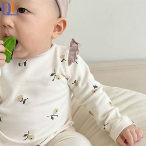 Top de algodón de manga larga para recién <span class=keywords><strong>nacido</strong></span>, conjunto de ropa de casa, ropa de dormir para bebé, conjunto de dos piezas con estampado Floral para niña, pijama infantil - Product Image 2