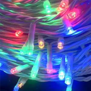 Guirnalda de luces LED de Navidad, cable de PVC blanco, 5m, 50 leds, resistente al agua, IP67, para fiestas y Navidad