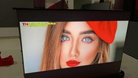 Écran de projection portable rétractable Full HD 3D argenté 92 pouces 16:9 autoportant au sol à tension manuelle pour usage domestique