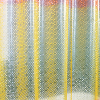 Rideau de douche imperméable en PEVA bicolore sans couture breveté - Embossage de points orange et jaunes |   Résistant à la moisissure, écologique |   Usine