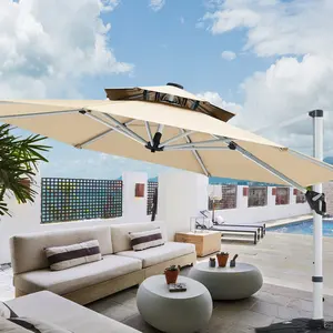 New Deign Outdoor Sun LED Light Patio roma parasol Roman umbrella For Garden Shading