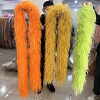 Plumes d'Autruche Naturelles Boa 1 3 6 10 15ply, Plumes de Couleur Fluffy pour Artisanat, Vêtements, Décoration de Robe de Mariage, Châle Plumas, 2M