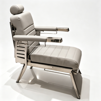 Conception globale d'un salon de coiffure haut de gamme pour hommes, avec éclairage LED et fauteuils de coiffure
