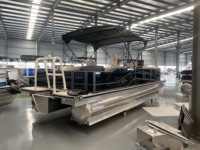 Bateau ponton de luxe de 25 pieds, standard américain, en aluminium soudé, pour sports nautiques rapides, avec télécommande, idéal pour la pêche en rivière