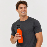 Bouteille d'eau isotherme en acier inoxydable sans BPA de 650 ml, avec embout à petite ouverture, anti-fuite, réutilisable, pour les sports de plein air
