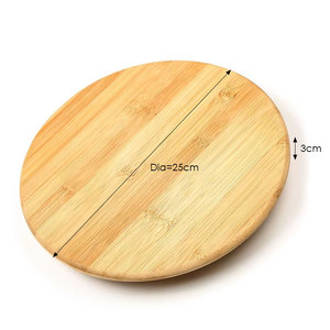 शास्त्रीय बांस गोल टेबलटॉप पनीर सेवारत बोर्ड के साथ आलसी सुसन डिनिंग टर्नटेबल लकड़ी के घूर्णन ट्रे काटने बोर्ड रंग - Product Image 6
