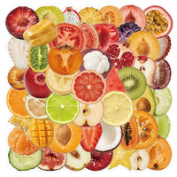 Autocollants découpés sur mesure en PVC transparent, étanches, avec photos réalistes de fruits tropicaux et dessins animés, pour la décoration des fêtes