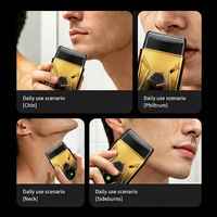 Rasoir Électrique Portable pour Hommes, Lame Unique, Sans Fil, Rechargeable USB, Rasoir à Grille Doré