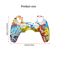 Coque en silicone antidérapante mince à motif graffiti pour PS5 Housse de protection en peau de manette de jeu pour console de jeu PS5