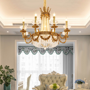 Lámpara Colgante Estilo Boho Europeo, Araña de Cristal de Lujo con Latón Antiguo para Vestíbulo de Hotel o Villa - Product Image 5