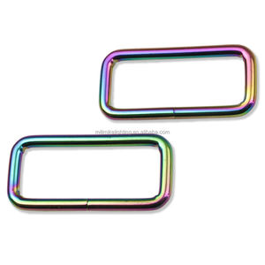 Arc-en-ciel matériel alliage Rectangle forme boucle anneau 2 "métal carré anneau ajuster <span class=keywords><strong>Web</strong></span> sangle boucles sac accessoires fermoir accrocher crochet - Product Image 2