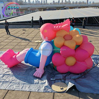 Modèle de fille de dessin animé gonflable géant pour la publicité, personnage gonflable pour la décoration d'événements