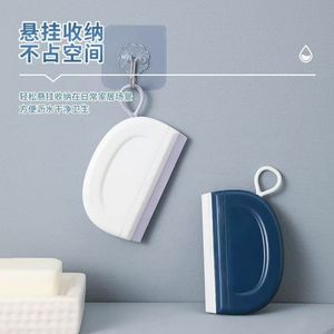 Mini Squeegee For Bathroom Window Glass Cleaning White And Blue <b>Plastic</b> With <b>Hook</b> - Product Image 1