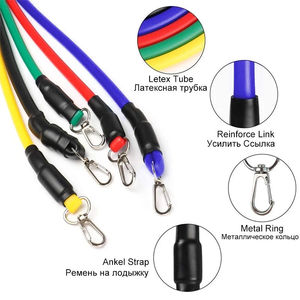 11pcs/Set Pull <b>Rope</b> Resistance Bands Portable Fitness Equipment Ankle Strap Chest Expander Elastic <b>Exercise</b> Band - Product Image 5