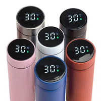 Bouteille d'Eau Intelligente en Acier Inoxydable avec Affichage de Température, Bouteille Thermos Métallique Digitale Personnalisable