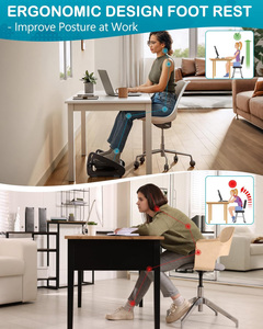 Office <strong>Work</strong> Under Desk Non-slip Footrest <strong>Stool</strong> up Down Adjustable Massage Texture and Roller Foot Ottman Rest <strong>Stool</strong> - Product Image 5