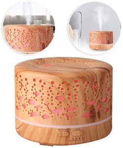 500ml Madeira Grão Ultrasonic Aroma Difusor com Controle Remoto e Luz LED para Home Office Quarto Umidificador De Ar - Product Image 2