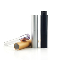 Flacon de parfum de voyage portable de luxe 8 ml 5 ml Vente de flacon de parfum en aluminium avec bouchon doré Flacon de parfum rechargeable Flacon de parfum rechargeable 10 ml