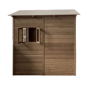 Maison préfabriquée en bois massif verrouillable pour jardin, 2x2.5 mètres, stockage extérieur pour vélo et outils, étanche - Product Image 3