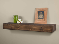 Étagère flottante en bois de pin pour cheminée-Couleur moka 60 "Belle étagère rustique en bois parfaite pour les cheminées électriques