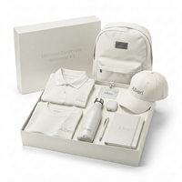 Ensemble cadeau de bienvenue personnalisable pour cadres, articles essentiels de haute qualité personnalisables, sac à dos, polos, bouteille isotherme, bouchon de bouteille