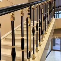 Villa Aluminium Treppengeländer 6063 Aluminium Treppenglasgeländer Wetterbeständig