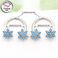 Anneaux de nez en acier chirurgical 316L Freya pour femmes, motifs fleurs, pour septum, lèvre, sourcil, hélix, daith, bijoux de piercing d'oreille