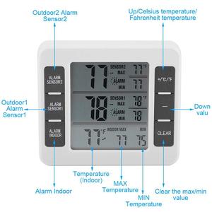 WiFi Indoor <b>Outdoor</b> Temperature Controller Humidity Meter Wireless Large Screen Perpetual Calendar <b>Thermometer</b> OEM 3-Year - Product Image 2