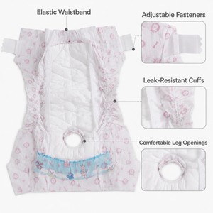 En gros Couches jetables imprimées pour femelles, respirantes, en non-tissé avec <span class=keywords><strong>film</strong></span> PE, taille élastique, protection anti-fuites, super absorbantes, XXS-XL, OEM - Product Image 2