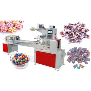 Horizontal Para Pequena Goma De Mascar Nougat Candy Sachets Embalagem Equipamento Máquina De Embalagem