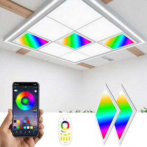 Bảng Đèn <span class=keywords><strong>Led</strong></span> Thông Minh Điều Khiển <span class=keywords><strong>Wifi</strong></span> Ứng Dụng Tuya Đổi Màu RGBW Đèn Tấm Hình Vuông Lõm Mỏng 40W Đèn Trần <span class=keywords><strong>Led</strong></span> Cct Có Thể Điều Chỉnh Độ Sáng - Product Image 1