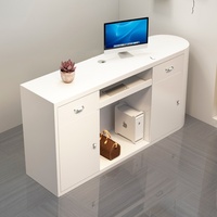 Table de bureau de luxe avec logo personnalisé comptoir de réception au design moderne pour hôtel ou salon de beauté