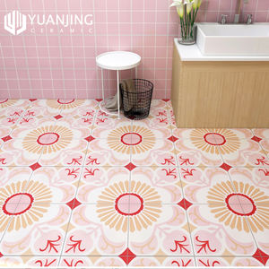 Azulejo de Terrazo Mate Nórdico de 300x300 mm, Hecho a Mano, Diseño de Patchwork Rosa, Azulejo Marroquí Esmaltado en 3D para Pisos y Paredes Interiores y Exteriores - Product Image 5