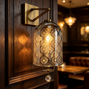 Moroccan Glass wall Light Brass Finish Metal Wall Lamp Arabic Style <b>Decorative</b> <b>Lighting</b> for Dining Room Hotel - Product Image 6