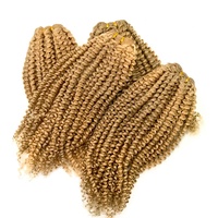 Extension de cheveux brésiliens 10A pas cher blond mongol Afro crépus bouclés trames de cheveux humains 613 faisceaux de tissage de cheveux bouclés pour les femmes