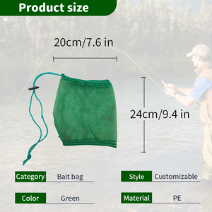 Sacs d'appât de pêche verts, boîte en caoutchouc pour la pêche au homard, aux crevettes, aux crabes, équipement et accessoires de pêche - Product Image 5