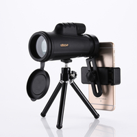 Telescopio monocular de observación de aves de alta definición 10x42 con adaptador de teléfono y trípode para adultos, observación de Luna