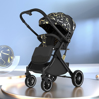 Poussette bébé bidirectionnelle en métal avec options d'inclinaison, amortissement des chocs, design léger et pliable pour nouveau-nés et tout-petits (0-3 ans)