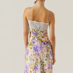 छोटे मोक थोक अनुकूलित कपड़े निर्माता कस्टम पुष्प पोशाक संग्रह डिजाइन ओम महिला आकस्मिक लंबे ढीले कपड़े - Product Image 4