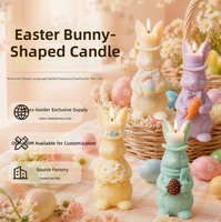 Bougie parfumée artisanale en cire de soja, lapin de Pâques, biologique, longue durée, respectueuse de l'environnement, pour Thanksgiving, Noël, fêtes
