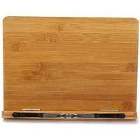 Support de lecture pliable en bambou à 5 niveaux de réglage de la hauteur, support de tablette, support de livre pour la cuisine, la maison, la salle d'étude, support de livre de cuisine, pages fixes