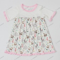 Robe d'été en viscose de bambou et élasthanne pour filles de 2 à 5 ans, motif animal tricoté, tenue quotidienne, combinaison une pièce pour bébé