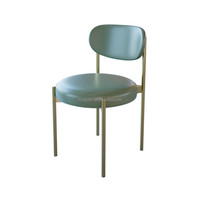 Ensemble table et chaises de café finition or de luxe, banquette capitonnée style Channel pour restaurant et salon de thé