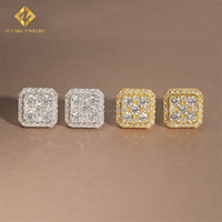 Élégant pas cher prix haute qualité en vrac Stock Hip Hop rappeur bijoux 925 argent Sterling VVS1 Moissanite boucle d'oreille vis arrière