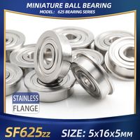 Roulement 625ZZ 625RS F625ZZ 5x16x5 mm, 10 pièces, en acier chromé, à une rangée, à bride, mini-roulement à billes pour imprimante 3D et moteurs industriels robustes