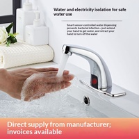 Robinet à capteur entièrement automatique, eau chaude/froide, infrarouge intelligent, en cuivre, à poser sur comptoir, moderne, simple, pour usage domestique